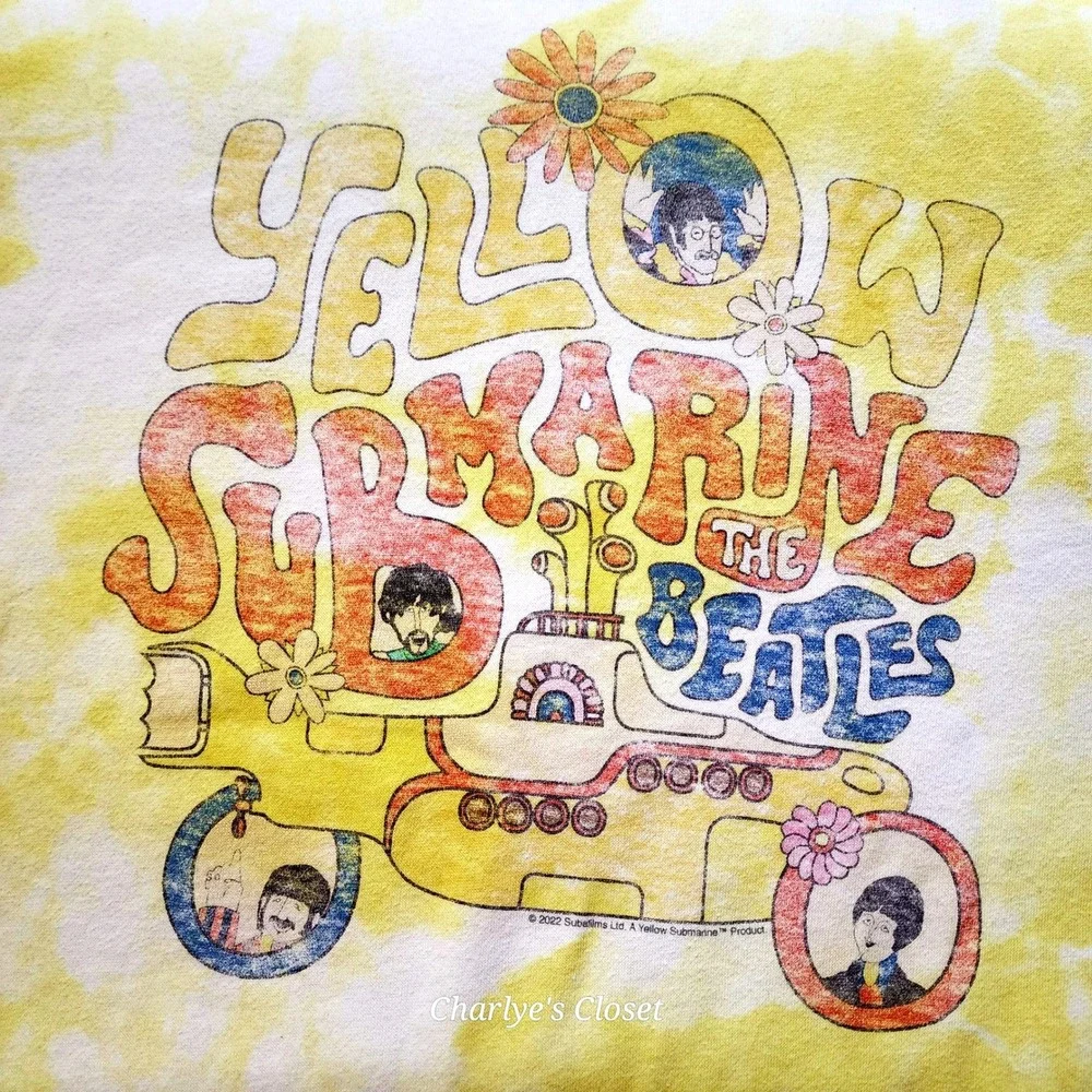 Old Navy The Beatles Yellow Submarine Retro Sweatshirt M Unisex Tie Dye K-Pop